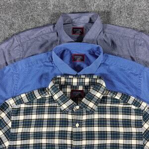 Lot of 3 UNTUCKit Mens XL Slim Fit LS (1) Flannel / (2) Micro Print Button Ups